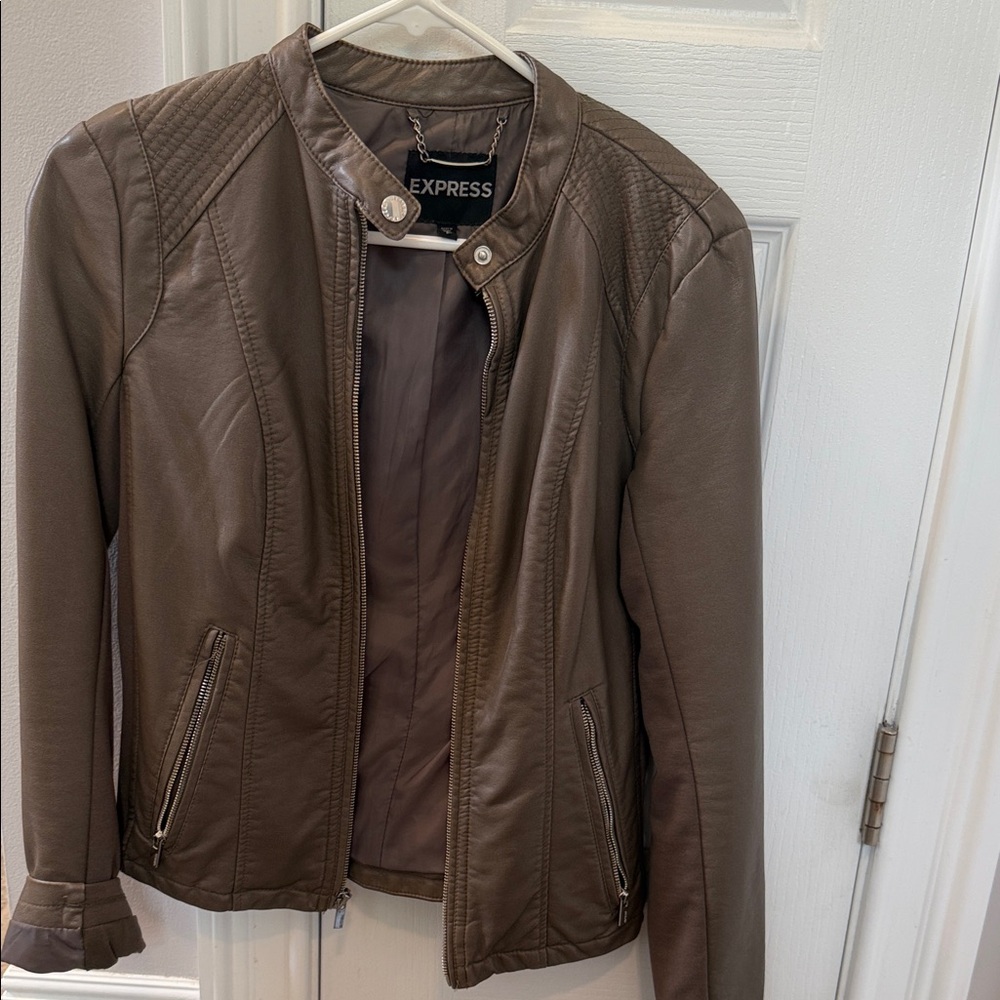 Express Women's Tan Leather Jacket